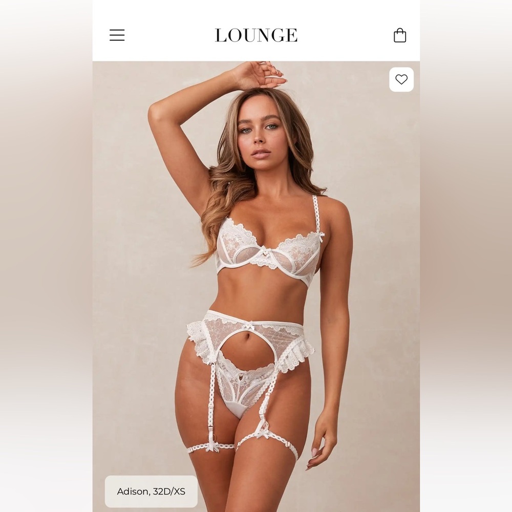 White Lacey lounge garter full set